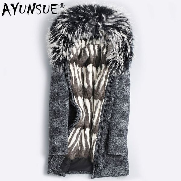 ayunsue parka real fur coat men long winter jacket green root sable liner raccoon fur collar mens mink jackets 4516 kj2982, Black
ayunsue parka real fur coat men long winter jacket green root sable liner raccoon fur collar mens mink jackets 4516 kj2982, Black