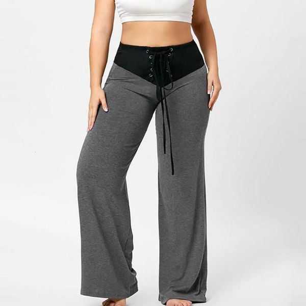 5xl women plus size splice elastic high waist bandage loose flare pants fashion casual female solid long trouser black grey, Black;white
5xl women plus size splice elastic high waist bandage loose flare pants fashion casual female solid long trouser black grey, Black;white