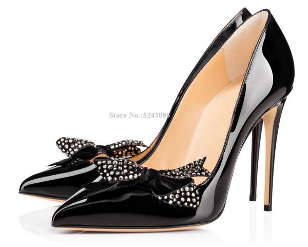 new black patent leather bowtie crystal stiletto heel pumps women pointed toe butterfly-knot wedding shoes lady single shoes
new black patent leather bowtie crystal stiletto heel pumps women pointed toe butterfly-knot wedding shoes lady single shoes