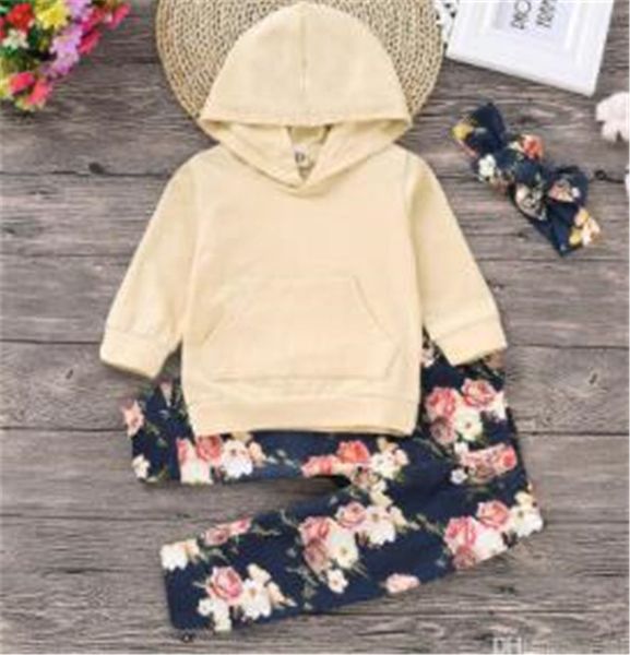 baby girls spring tracksuit sets infant girls solid long sleeve hoodie floral pants with headband kids clothes 3pcs set baby outfits cz227, White
baby girls spring tracksuit sets infant girls solid long sleeve hoodie floral pants with headband kids clothes 3pcs set baby outfits cz227, White
