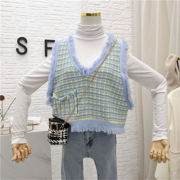 preppy style women sleeveless vest v neck plaid loose knitted sweater autumn winter tassels cute short vest janpanese girls top, Black;white
preppy style women sleeveless vest v neck plaid loose knitted sweater autumn winter tassels cute short vest janpanese girls top, Black;white