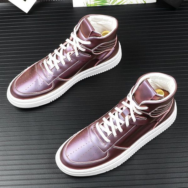 fashion new men's purple high casual flats platform shoes ankle boot skateboard shoes sapato social masculino, Black
fashion new men's purple high casual flats platform shoes ankle boot skateboard shoes sapato social masculino, Black