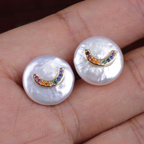 pave rainbow cz tiny crescent moon smile wave horse shoes charm natural coin freshwater pearl bead stud earring for women, Golden;silver
pave rainbow cz tiny crescent moon smile wave horse shoes charm natural coin freshwater pearl bead stud earring for women, Golden;silver
