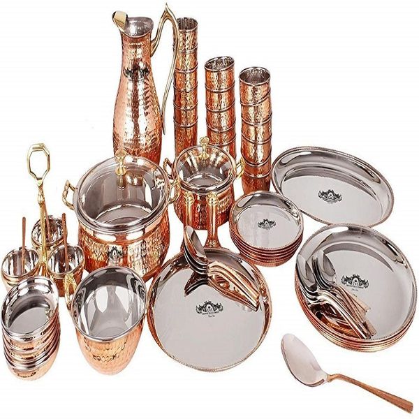 

посуда wala and company royal pure steel copper чеканный обеденный сервиз ручной работы royal dining set из 63 шт