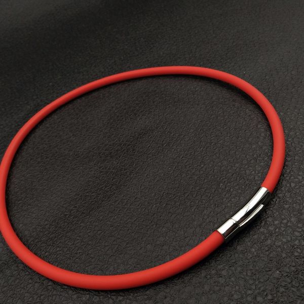 fast shipping stainless steel magnetic buckle multi-color silicon rubber energy necklace for magnetic therapy and the necklace, Silver
fast shipping stainless steel magnetic buckle multi-color silicon rubber energy necklace for magnetic therapy and the necklace, Silver