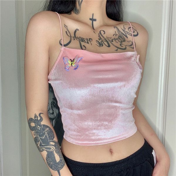 womens embroidery camis slash neck crop fashion butterfly pattern natural color camis womens clothing, White
womens embroidery camis slash neck crop fashion butterfly pattern natural color camis womens clothing, White