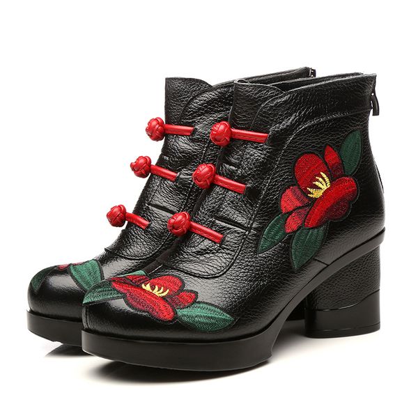 sondr high heel platform ankle boots for women genuine leather embroider botas mujer invierno 2019 short plush zipper schoenen, Black
sondr high heel platform ankle boots for women genuine leather embroider botas mujer invierno 2019 short plush zipper schoenen, Black