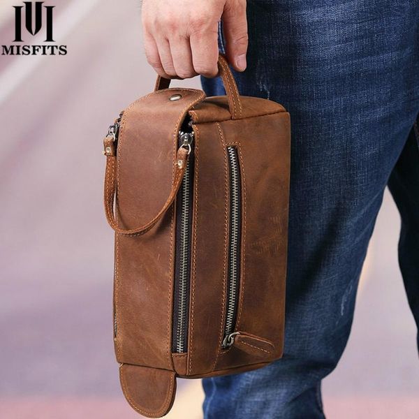 misfits crazy horse genuine leather men wash bag casual travel cosmetic case vintage cow leather toiletry bag handbag makeup
misfits crazy horse genuine leather men wash bag casual travel cosmetic case vintage cow leather toiletry bag handbag makeup