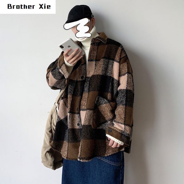 autumn and winter new woolen shirt men fashion retro casual plaid shirt jacket man streetwear loose long-sleeved coat, White;black
autumn and winter new woolen shirt men fashion retro casual plaid shirt jacket man streetwear loose long-sleeved coat, White;black