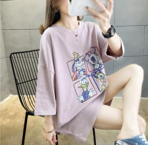spring and summer 2020 new net red short sleeve designer t-shirt fashion women's medium long loose large women's t-shirt, White
spring and summer 2020 new net red short sleeve designer t-shirt fashion women's medium long loose large women's t-shirt, White