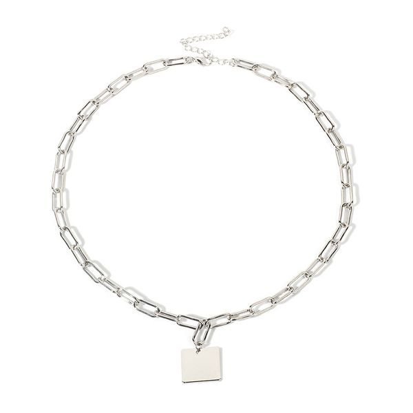 simple square pendant necklaces thick chain necklace 2019 fashion hip hop necklace women men jewelry, Silver
simple square pendant necklaces thick chain necklace 2019 fashion hip hop necklace women men jewelry, Silver