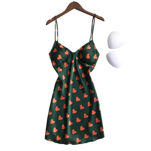 army green sweet loving hearts satin silk nightdress women pyjamas summer spaghetti strap nightgowns women sleepwear, Black;red
army green sweet loving hearts satin silk nightdress women pyjamas summer spaghetti strap nightgowns women sleepwear, Black;red