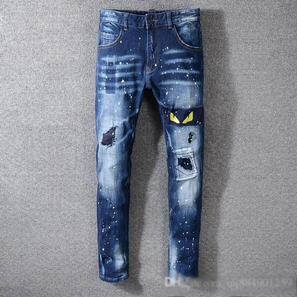 mens 2019 luxury designer jeans pour hommes slim fit motorcycle biker denim for men fashion designer hip hop mens designer swim shorts, Blue
mens 2019 luxury designer jeans pour hommes slim fit motorcycle biker denim for men fashion designer hip hop mens designer swim shorts, Blue