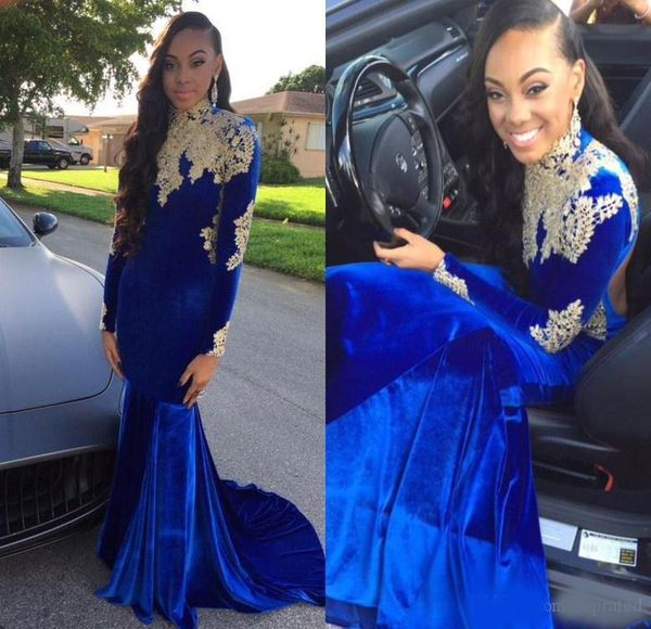 royal blue 2020 long sleeves prom dresses formal arabic dress high collar appliques backless mermaid evening gown sweep train, Black
royal blue 2020 long sleeves prom dresses formal arabic dress high collar appliques backless mermaid evening gown sweep train, Black