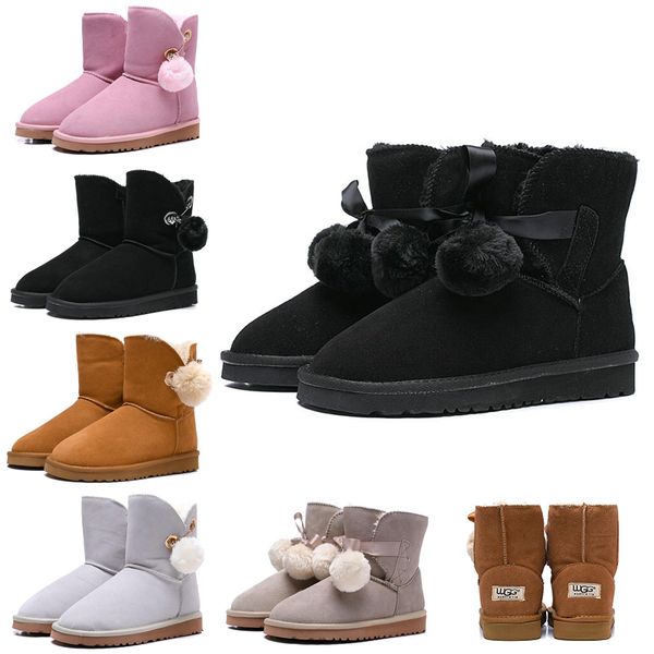 r women boots wgg australia classic snow booties bailey hairball bow tie ankle knee womens girls luxury designer winter boot 36-41, Black
r women boots wgg australia classic snow booties bailey hairball bow tie ankle knee womens girls luxury designer winter boot 36-41, Black