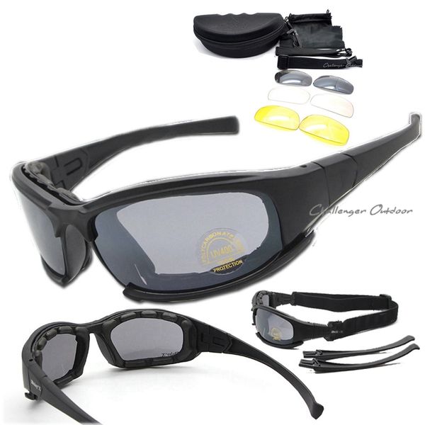 Polarized Army Sunglasses, Goggles 4 Lens Kit, War Game Tactical Outdoor Men's Glasses