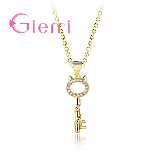 giemi good selling real 24k gold color key pendant clear cubic zirconia necklace crystal jewelry for women ladies, Silver
giemi good selling real 24k gold color key pendant clear cubic zirconia necklace crystal jewelry for women ladies, Silver