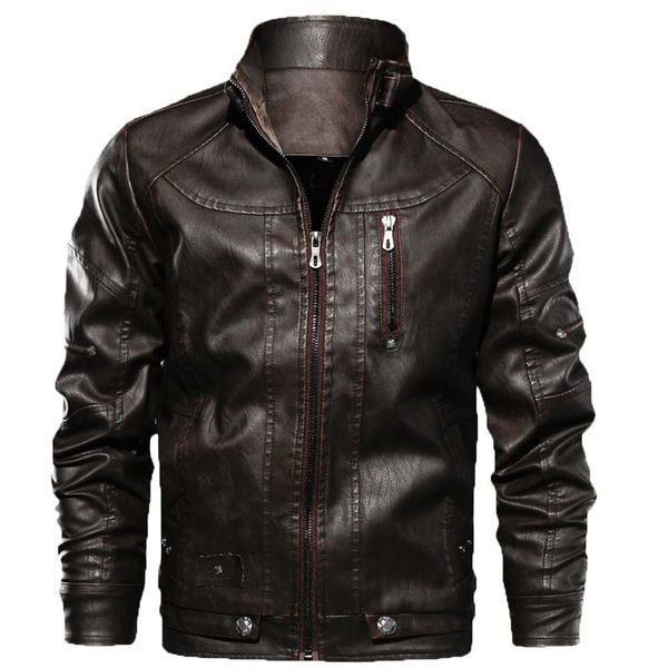men's jackets jacket faux leather man's and coats winter brand casual long sleeve solid stand zipper outwear, Black;brown 
men's jackets jacket faux leather man's and coats winter brand casual long sleeve solid stand zipper outwear, Black;brown