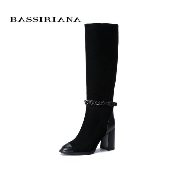 bassiriana 2019 spring and autumn new women's shoes suede leather rubber slip-resistant high-heeled boots, Black
bassiriana 2019 spring and autumn new women's shoes suede leather rubber slip-resistant high-heeled boots, Black