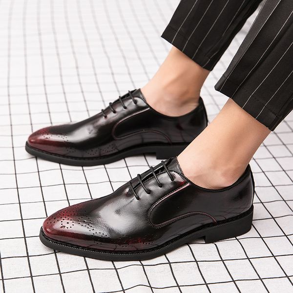 men dress shoes leather men formal shoes slip on pointed toe patent leather oxford for dress business, Black
men dress shoes leather men formal shoes slip on pointed toe patent leather oxford for dress business, Black