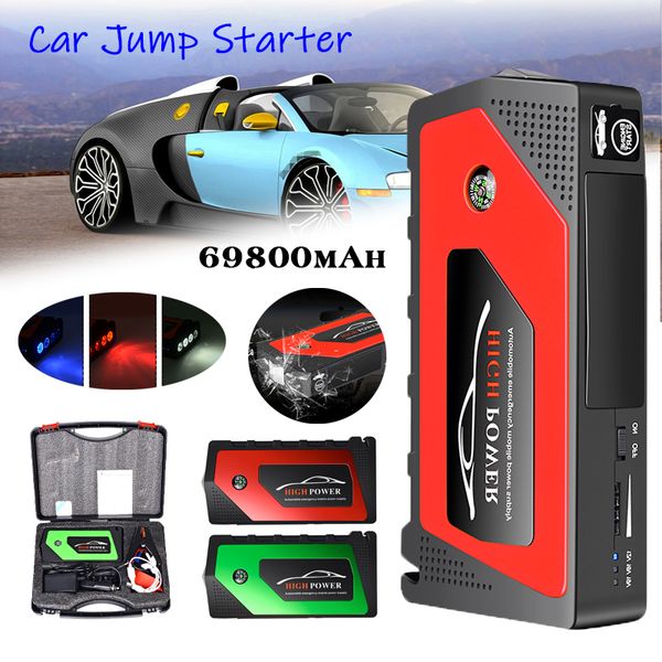 car jump starter power bank 69800mah 12v 600a car battery emergency charger with 4 usb led starting device
car jump starter power bank 69800mah 12v 600a car battery emergency charger with 4 usb led starting device