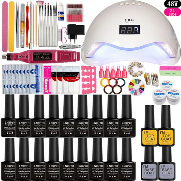 36/48/54w uv led lamp nail art tool manicure set 18 colors gel polish nail extension uv gel kits electric manicure handle
36/48/54w uv led lamp nail art tool manicure set 18 colors gel polish nail extension uv gel kits electric manicure handle