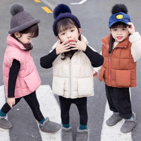 explosion trend fashion winter new children's cotton suit solid color plus velvet vest men and women baby thickened bread vest, Blue
explosion trend fashion winter new children's cotton suit solid color plus velvet vest men and women baby thickened bread vest, Blue