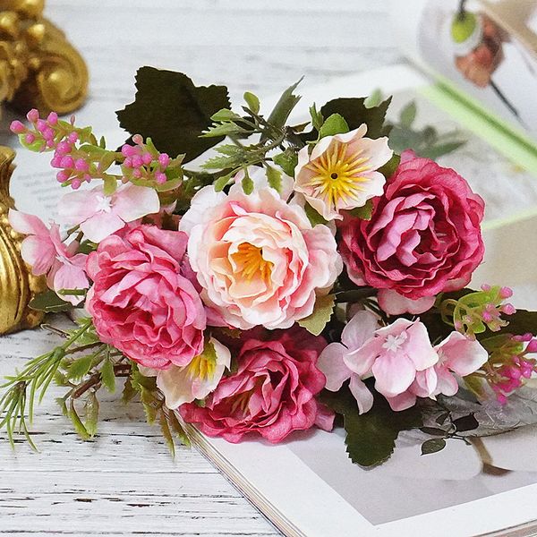 decorative flowers & wreaths artificial flower bunch wedding bridal fake bouquet home garden table silk decoration
decorative flowers & wreaths artificial flower bunch wedding bridal fake bouquet home garden table silk decoration