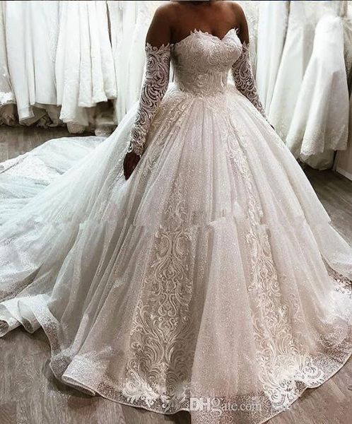 2020 long sleeve wedding dresses bridal gowns off the shoulder lace appliqued beaded robe de mariée plus size wedding dress, White
2020 long sleeve wedding dresses bridal gowns off the shoulder lace appliqued beaded robe de mariée plus size wedding dress, White