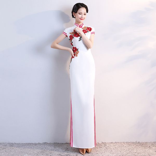 old shanghai plus size 5xl formal cheongsam wedding party dress oriental evening dress chinese women long high open fork qipao, Red
old shanghai plus size 5xl formal cheongsam wedding party dress oriental evening dress chinese women long high open fork qipao, Red