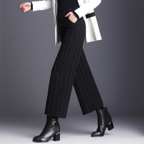 winter woolen women 2020 high waist striped loose female office trousers plus size s~3xl ankle-length elegant woman pants, Black;white
winter woolen women 2020 high waist striped loose female office trousers plus size s~3xl ankle-length elegant woman pants, Black;white