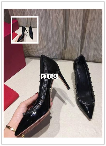 luxury patent leather women pointed toe studs pumps rivet stiletto high-heeled shoes 8.5cm size 39, Black
luxury patent leather women pointed toe studs pumps rivet stiletto high-heeled shoes 8.5cm size 39, Black