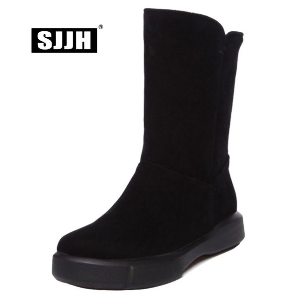sjjh women flock snow boots with round toe flat heels slip-on plush mid-calf boots winter fashion casual shoes large size a1080, Black
sjjh women flock snow boots with round toe flat heels slip-on plush mid-calf boots winter fashion casual shoes large size a1080, Black