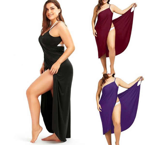 2020 fashion women solid color beach summer dresses sling sleeve casual loose towel dress vestidos plus size s-5xl, Black;gray
2020 fashion women solid color beach summer dresses sling sleeve casual loose towel dress vestidos plus size s-5xl, Black;gray