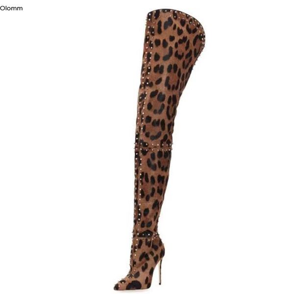 rontic new women thigh high boots stiletto high heels boots pointed toe gorgeous leopard night club shoes women plus us size 5-15, Black
rontic new women thigh high boots stiletto high heels boots pointed toe gorgeous leopard night club shoes women plus us size 5-15, Black