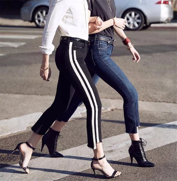 gigi street sburr women fashion pants jeans europe and america side stripe slim fit elasticity pencil pants feet pants, Blue
gigi street sburr women fashion pants jeans europe and america side stripe slim fit elasticity pencil pants feet pants, Blue