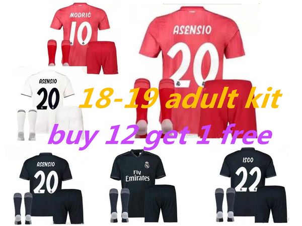 18 19 real madrid home soccer jersey kits 2018 2019 campeones modric asensio bale isco away 3rd red football shirt uniforms sales, Black
18 19 real madrid home soccer jersey kits 2018 2019 campeones modric asensio bale isco away 3rd red football shirt uniforms sales, Black