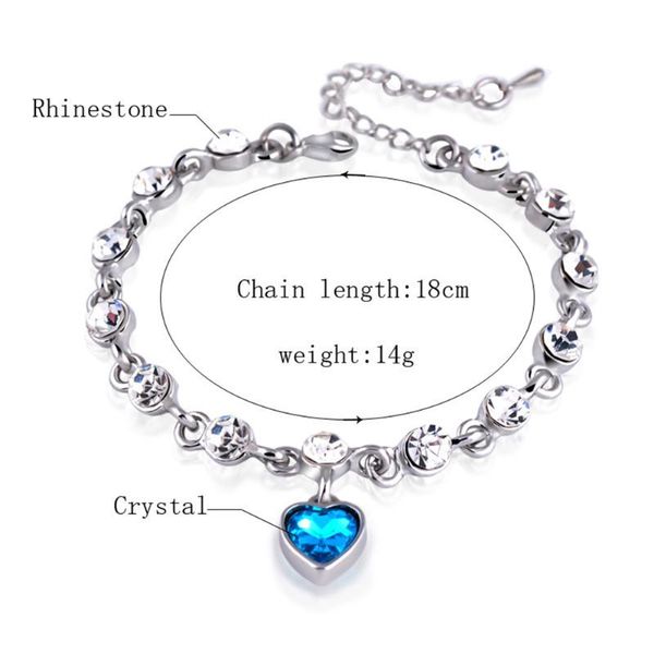 women bracelet birthday gift jewelry hand chain bohemia crystal heart of ocean bracelet christmas gifts for couple women girls, Golden;silver
women bracelet birthday gift jewelry hand chain bohemia crystal heart of ocean bracelet christmas gifts for couple women girls, Golden;silver