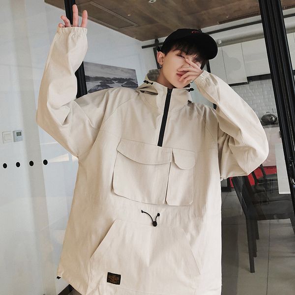 2019 spring men's fashion loose bf wind work clothes pullover loose coat hoodie hoodies cotton casual sweatshirt size m-2xl, Black
2019 spring men's fashion loose bf wind work clothes pullover loose coat hoodie hoodies cotton casual sweatshirt size m-2xl, Black
