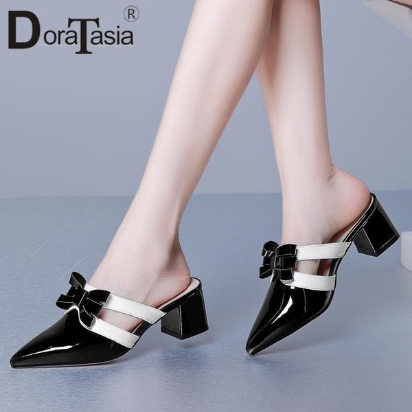 doratasia big size 34-43 new fashion ladies patent leather mules party slippers women pointed toe chunky heels shoes woman, Black
doratasia big size 34-43 new fashion ladies patent leather mules party slippers women pointed toe chunky heels shoes woman, Black