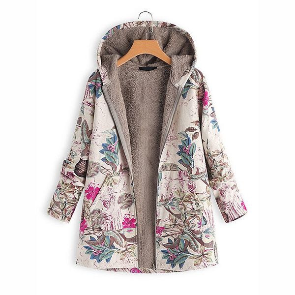 2018 winter women coat casual loose print coats parka pockets plus size thick warm jacket female outerwear, Black
2018 winter women coat casual loose print coats parka pockets plus size thick warm jacket female outerwear, Black