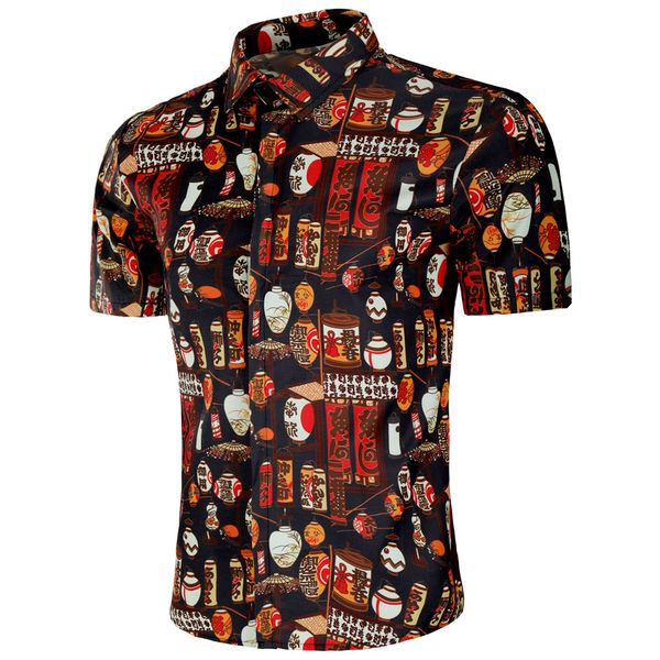summer new style men's short sleeved shirt stylish chinese-style printed loose-fit beach shirt men's base, White;black
summer new style men's short sleeved shirt stylish chinese-style printed loose-fit beach shirt men's base, White;black