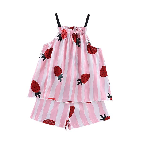 pajamas kids girls strawberry pattern sling outfits blouse +shorts sleepwear set 2pcs baby clothes, Blue;red
pajamas kids girls strawberry pattern sling outfits blouse +shorts sleepwear set 2pcs baby clothes, Blue;red