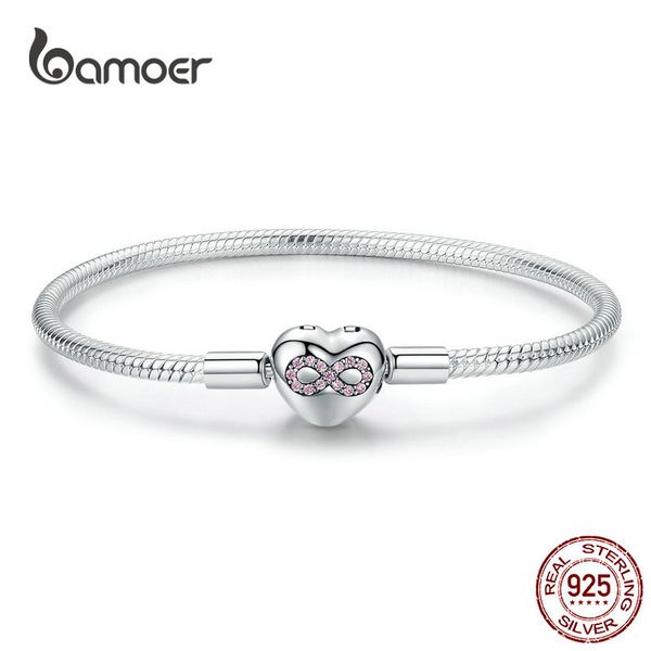 bamoer infinity heart bracelet sterling silver 925 heart-shape love snake bangle bracelets 3mm for diy fine jewelry scb142 cx200702, Black
bamoer infinity heart bracelet sterling silver 925 heart-shape love snake bangle bracelets 3mm for diy fine jewelry scb142 cx200702, Black