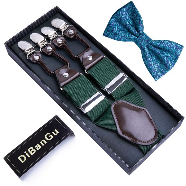 dibangu green solid suspenders men 3.5 width 6 clip suspender bowtie set adjustable elastic men braces bd009-lj048, Black;white
dibangu green solid suspenders men 3.5 width 6 clip suspender bowtie set adjustable elastic men braces bd009-lj048, Black;white