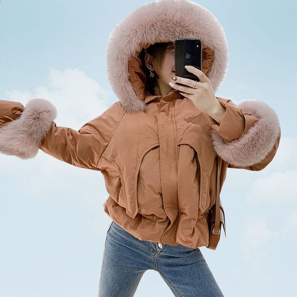 winter shorts down jacket women's parka puffer jacket real fur collar overcoat woman down coats warm outerwear 2019 ty582, Black
winter shorts down jacket women's parka puffer jacket real fur collar overcoat woman down coats warm outerwear 2019 ty582, Black