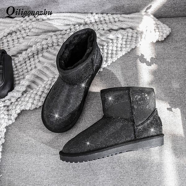 crystal winter boots women shoes warm plush ankle boots female with fur crystal snow cow suede fashion women shoes 2018, Black
crystal winter boots women shoes warm plush ankle boots female with fur crystal snow cow suede fashion women shoes 2018, Black