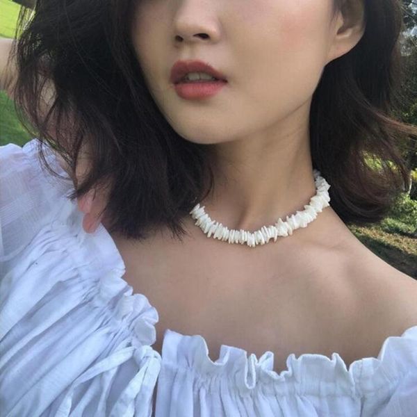 fashion women geometric shell pendant white pink handmade necklace irregular chain choker jewelry for party travel summer beach, Silver
fashion women geometric shell pendant white pink handmade necklace irregular chain choker jewelry for party travel summer beach, Silver
