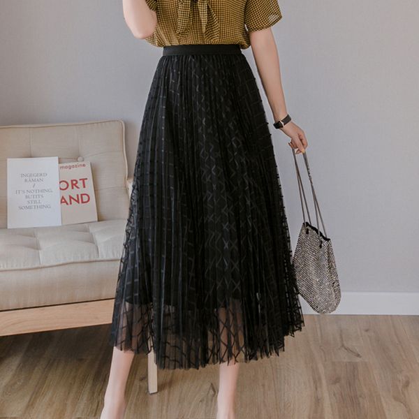 spring summer midi women cute long pleated skirt female 2019 skirt high waist a line geometric kawaii tulle skir, Black
spring summer midi women cute long pleated skirt female 2019 skirt high waist a line geometric kawaii tulle skir, Black