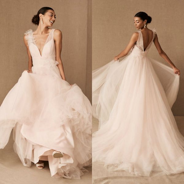 2020 bhldn beach wedding dresses a line tulle deep v neck country bridal gowns sweep train bohemian wedding dress boho, White
2020 bhldn beach wedding dresses a line tulle deep v neck country bridal gowns sweep train bohemian wedding dress boho, White